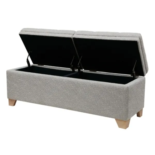 Benches & Ottomans-Kirkland's Home Split Seat Jackson Storage Bench Gray