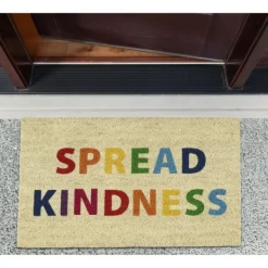 Doormats-Kirkland's Home Spread Kindness Rainbow Coir Doormat Ivory/Multi