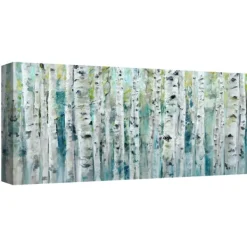 Canvas Art-Kirkland's Home Spring Birches Canvas Art Print White/Black/Blue/Green