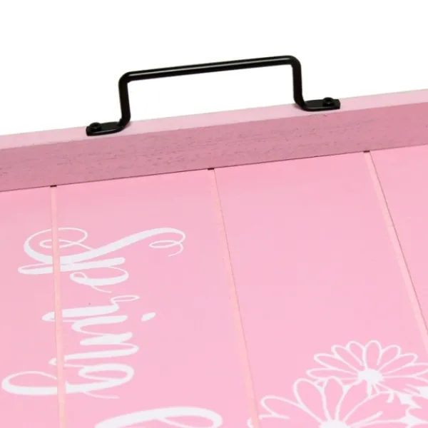 Decorative Trays-Kirkland's Home Spring Has Sprung Wood Tray Pink