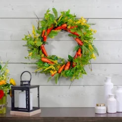 Wreaths-Kirkland's Home Springtime Carrots Easter Wreath Green/Orange