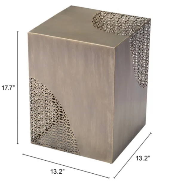 Accent & End Tables-Kirkland's Home Square Antique Gold Metal Accent Table