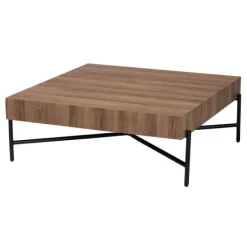 Coffee Tables-Kirkland's Home Square Light Wood X Base Coffee Table Brown