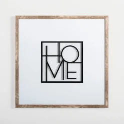 Wall Quotes & Signs-Kirkland's Home Square Metal Home Framed Wall Plaque White/Black