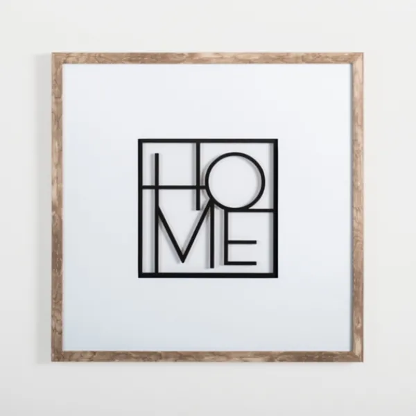 Wall Quotes & Signs-Kirkland's Home Square Metal Home Framed Wall Plaque White/Black
