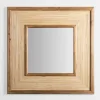 Decorative Mirrors-Kirkland's Home Square Pampas Grass And Wood Mirror