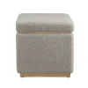 Benches & Ottomans-Kirkland's Home Square Sherpa Upholstered Storage Ottoman Gray