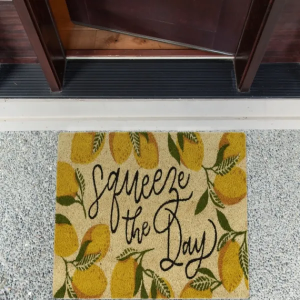 Doormats-Kirkland's Home Squeeze The Day Coir Doormat Tan/Yellow
