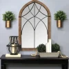 Decorative Mirrors-Kirkland's Home Stained Wood Frame Cathedral Wall Mirror