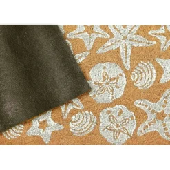 Doormats-Kirkland's Home Starfish And Sand Dollars Coir Doormat Tan/White