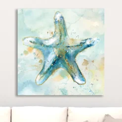 Canvas Art-Kirkland's Home Starfish Giclee Canvas Art Print Blue