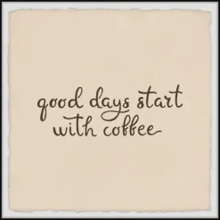 Wall Quotes & Signs-Kirkland's Home Start With Coffee Framed Wall Plaque Tan/Brown