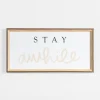 Wall Quotes & Signs-Kirkland's Home Stay Awhile Script Framed Wall Plaque White/Black/Tan