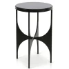 Accent & End Tables-Kirkland's Home Steel And Marble Lazer Cut Side Table Black