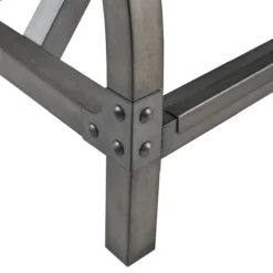 Bar Stools & Counter Height Stools-Kirkland's Home Steel Gray Rounded Back Industrial Counter Stool Brown/Gray
