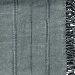 Blankets & Throws-Kirkland's Home Steel Woven Stripes Cotton Throw Gray