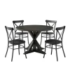 Dining Sets-Kirkland's Home Steel X-Back 5-Pc. Dining Set Black