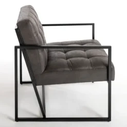 Accent Chairs-Kirkland's Home Steele Wyatt Faux Leather Accent Chair Gray