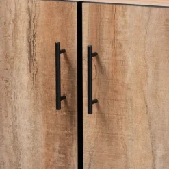 Cabinets & Sideboards-Kirkland's Home Stella Contemporary Oak 3-Door Sideboard