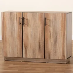 Cabinets & Sideboards-Kirkland's Home Stella Contemporary Oak 3-Door Sideboard