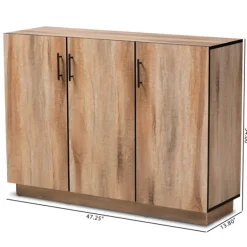 Cabinets & Sideboards-Kirkland's Home Stella Contemporary Oak 3-Door Sideboard