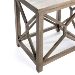 Accent & End Tables-Kirkland's Home Stephan Natural Wood Side Table Gray