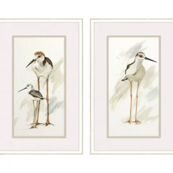 Framed Art-Kirkland's Home Stilt Birds Framed Art Prints, Set Of 2 White/Tan