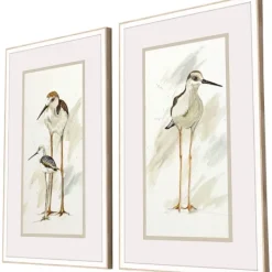 Framed Art-Kirkland's Home Stilt Birds Framed Art Prints, Set Of 2 White/Tan
