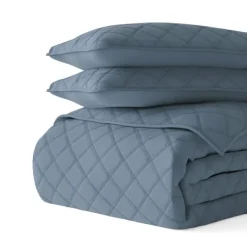 Quilts-Kirkland's Home Stitched Diamond 3-Pc. King Quilt Set Blue