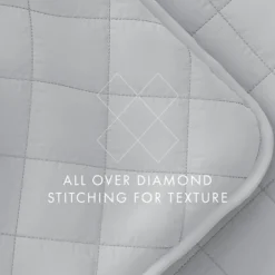 Quilts-Kirkland's Home Stitched Diamond 3-Pc. King Quilt Set Gray