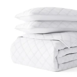 Quilts-Kirkland's Home Stitched Diamond 3-Pc. King Quilt Set White
