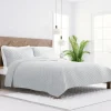 Quilts-Kirkland's Home Stitched Diamond 3-Pc. Queen Quilt Set Gray