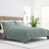 Quilts-Kirkland's Home Stitched Diamond 3-Pc. Queen Quilt Set Green