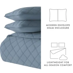 Quilts-Kirkland's Home Stitched Diamond 2-Pc. Twin Quilt Set Blue