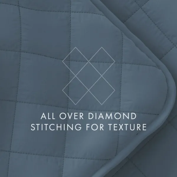 Quilts-Kirkland's Home Stitched Diamond 2-Pc. Twin Quilt Set Blue