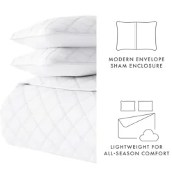 Quilts-Kirkland's Home Stitched Diamond 2-Pc. Twin Quilt Set White