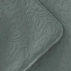 Quilts-Kirkland's Home Stitched Floral 3-Pc. Queen Quilt Set Green