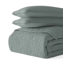 Quilts-Kirkland's Home Stitched Floral 2-Pc. Twin Quilt Set Green