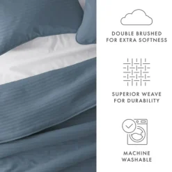Quilts-Kirkland's Home Stitched Stripes 3-Pc. King Quilt Set Blue