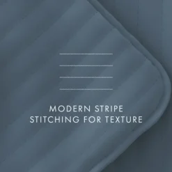 Quilts-Kirkland's Home Stitched Stripes 3-Pc. Queen Quilt Set Blue