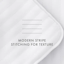 Quilts-Kirkland's Home Stitched Stripes 3-Pc. Queen Quilt Set White