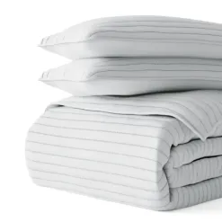 Quilts-Kirkland's Home Stitched Stripes 2-Pc. Twin Quilt Set Gray