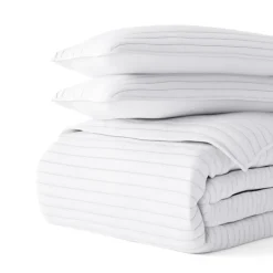Quilts-Kirkland's Home Stitched Stripes 2-Pc. Twin Quilt Set White