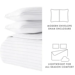 Quilts-Kirkland's Home Stitched Stripes 2-Pc. Twin Quilt Set White