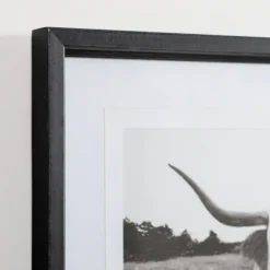 Framed Art-Kirkland's Home Stoic Steer Framed Art Print Black/White