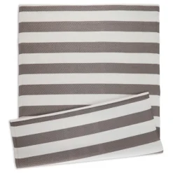 Outdoor Rugs-Kirkland's Home Stone And White Rugby Stripe Outdoor Area Rug, 4X6 Gray/White