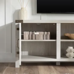 Tv Stands & Media Consoles-Kirkland's Home Stone Barn Door Tv Stand Gray