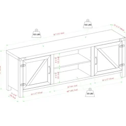 Tv Stands & Media Consoles-Kirkland's Home Stone Barn Door Tv Stand Gray