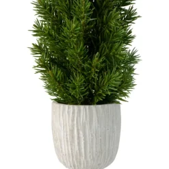 Trees & Topiaries-Kirkland's Home Stone Base Fir Mini Potted Christmas Tree Green/Gray