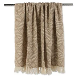 Blankets & Throws-Kirkland's Home Stone Basket Weave Throw Tan